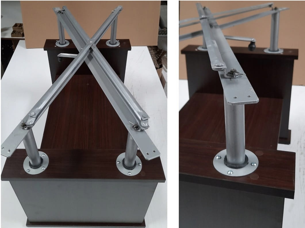 Ława Rozkładana Podnoszona Ławostół Stół L06 Biały Czarny 120/200x70 Loft