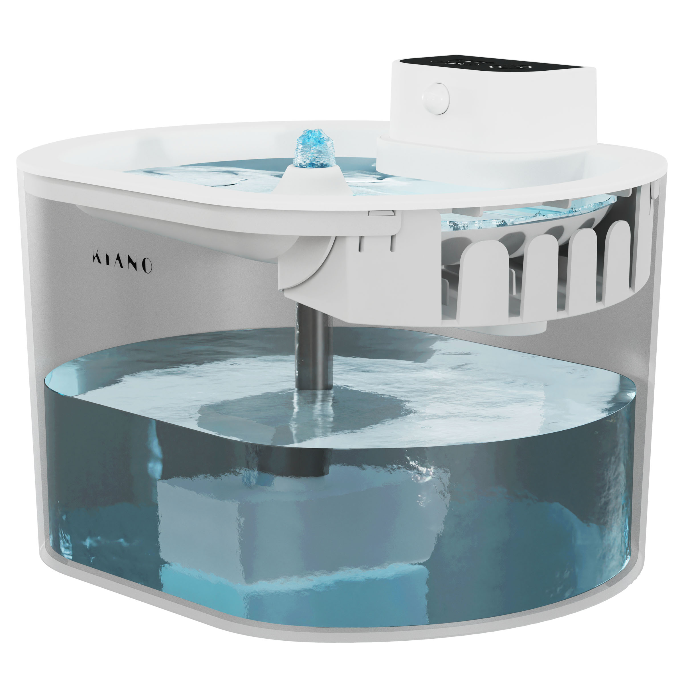 KIANO Fontaine pour chat et chien Aqua 2,5 L - Détecteur de mouvement, 3  modes, sans fil, silencieux, Blanc - Gamelles et distributeurs pour chat -  Achat & prix | fnac
