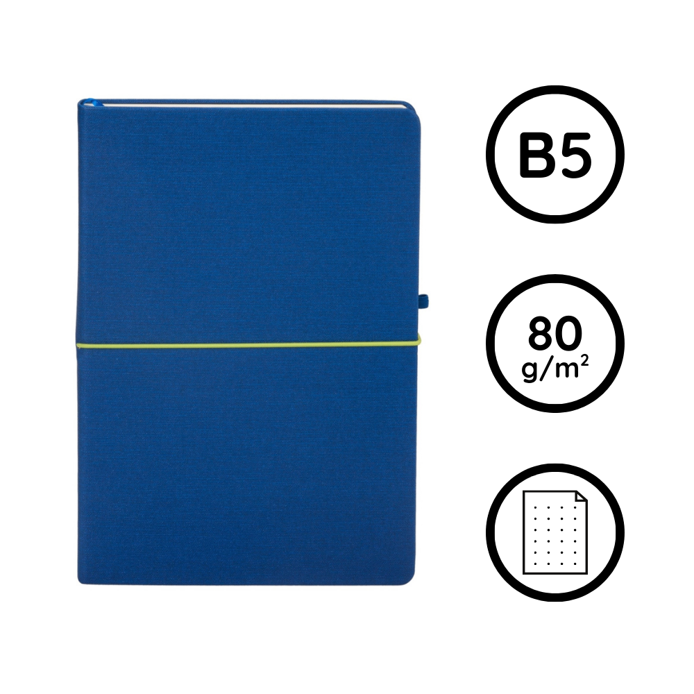 Granatowy notes ANTRA Renesans B5 w kropki z gumką