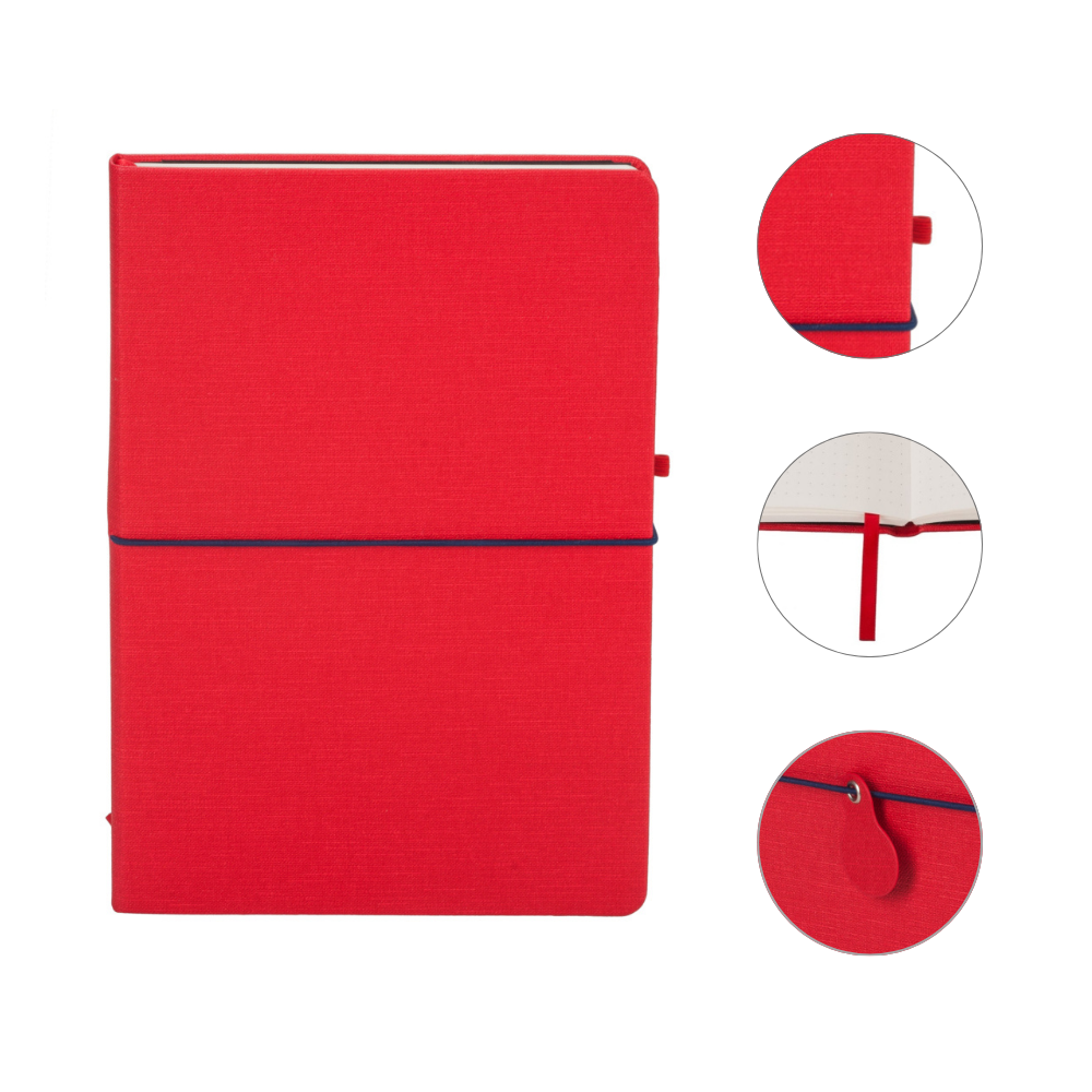 Czerwony notes ANTRA Renesans B5 w kropki z gumką