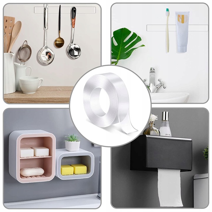 DWUSTRONNA TAŚMA NANO WIELOKROTNEGO UŻYTKU MOCNA