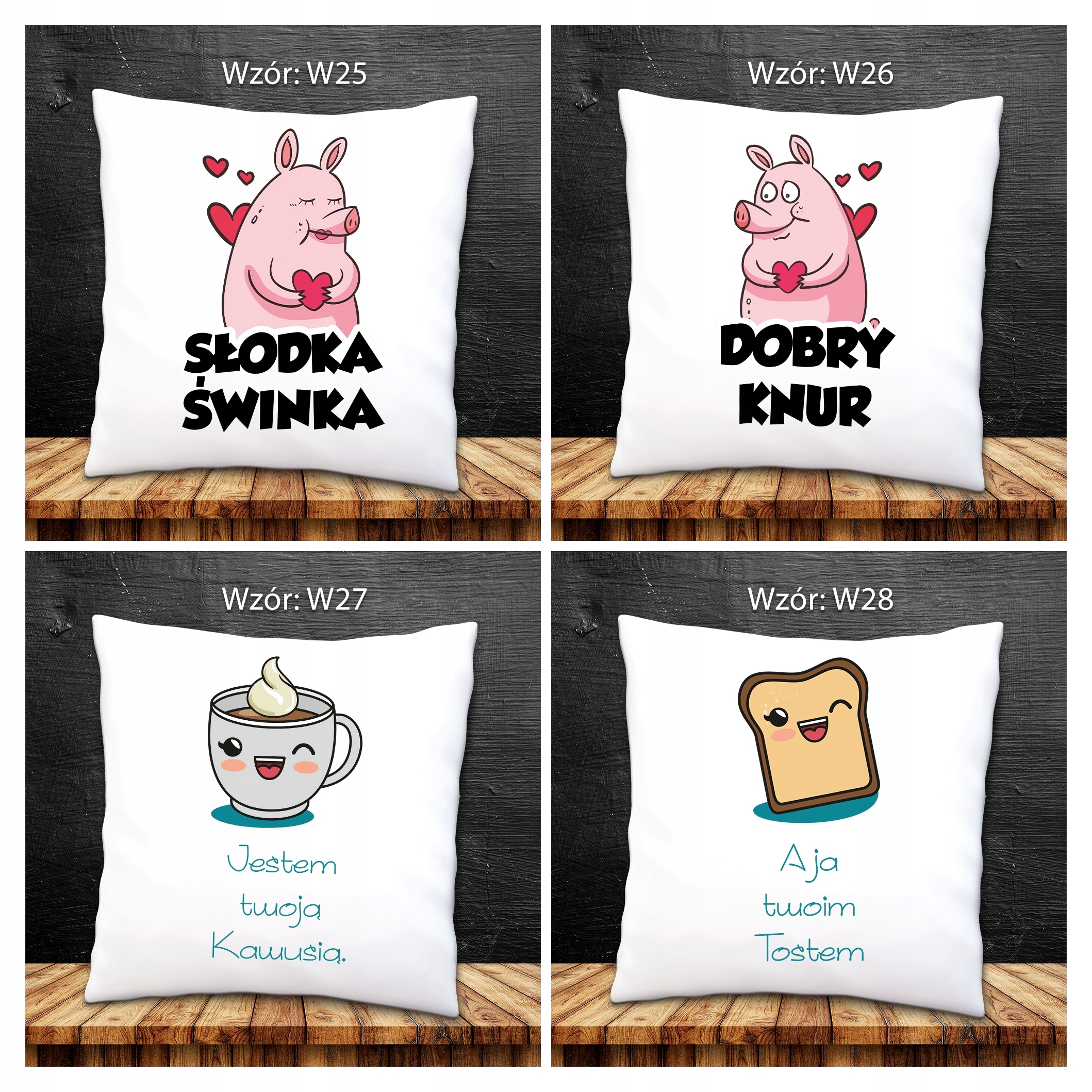 Poduszka na Walentynki dla Par MIŁOŚĆ PREZENT IMIĘ