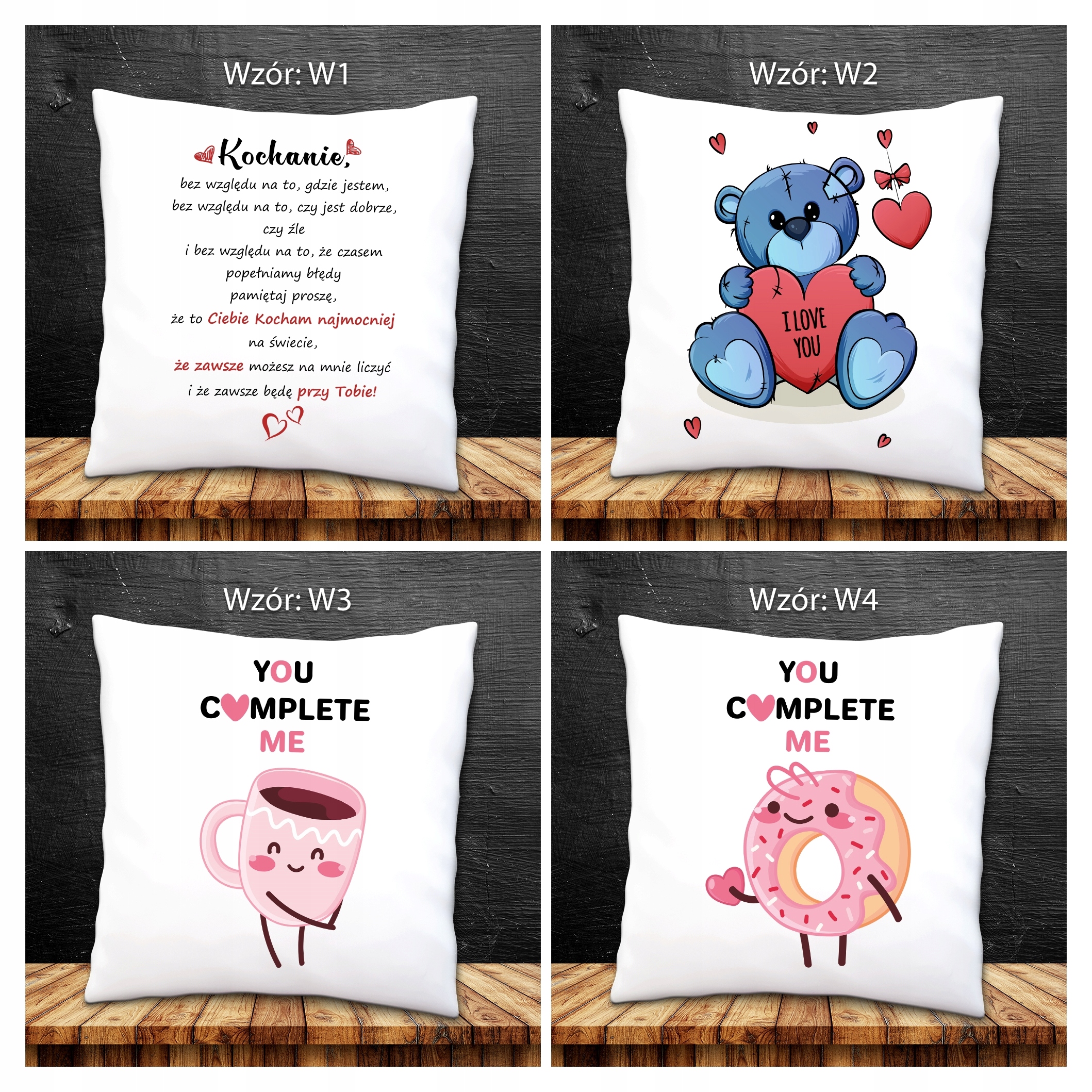 Poduszka na Walentynki dla Par MIŁOŚĆ PREZENT IMIĘ