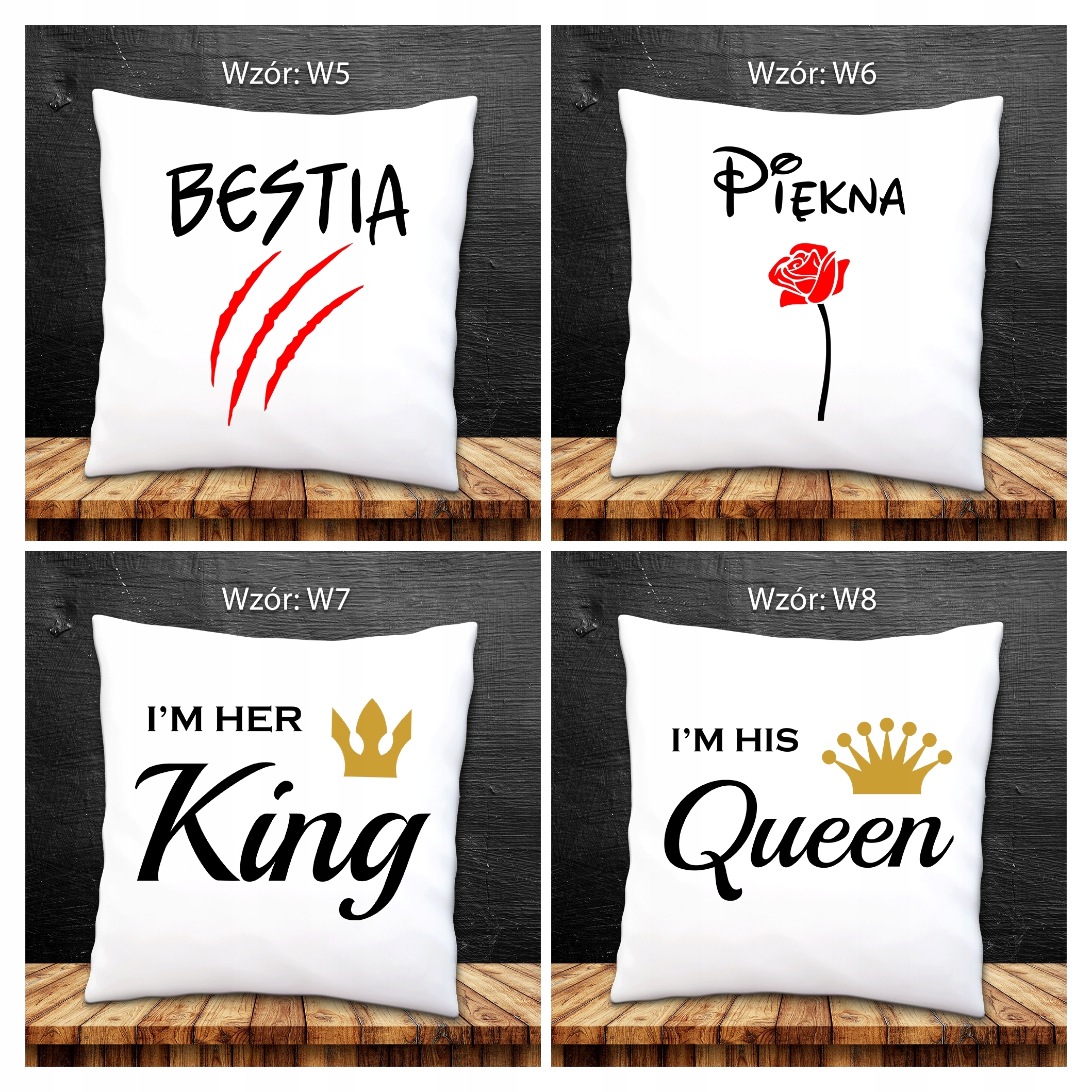 Poduszka na Walentynki dla Par MIŁOŚĆ PREZENT IMIĘ