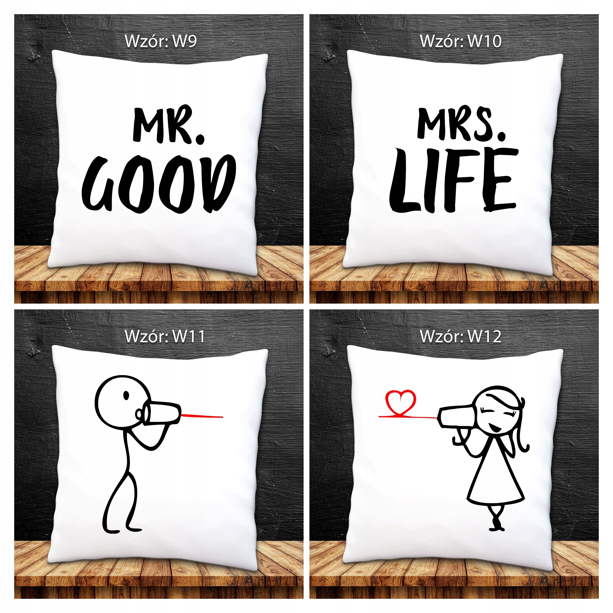Poduszka na Walentynki dla Par MIŁOŚĆ PREZENT IMIĘ