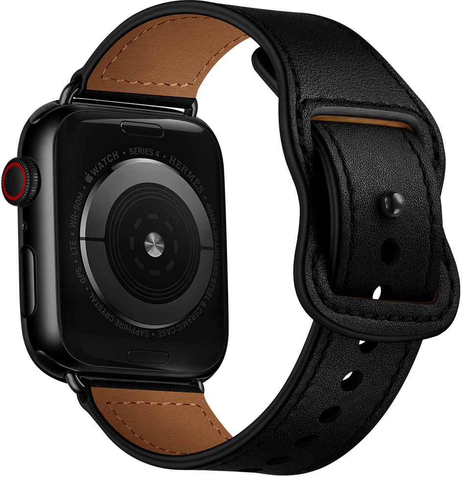 ERLB-105 42-49MM BLACK + BLACK BUCKLE PASEK DO ZEGARKA