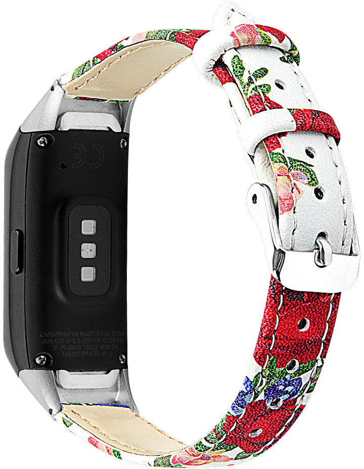 ERSSGFLB-006 Bianco + Rosso Motivo floreale Cinturino per orologio ERSSGFLB-006 ERSSGFLB-006