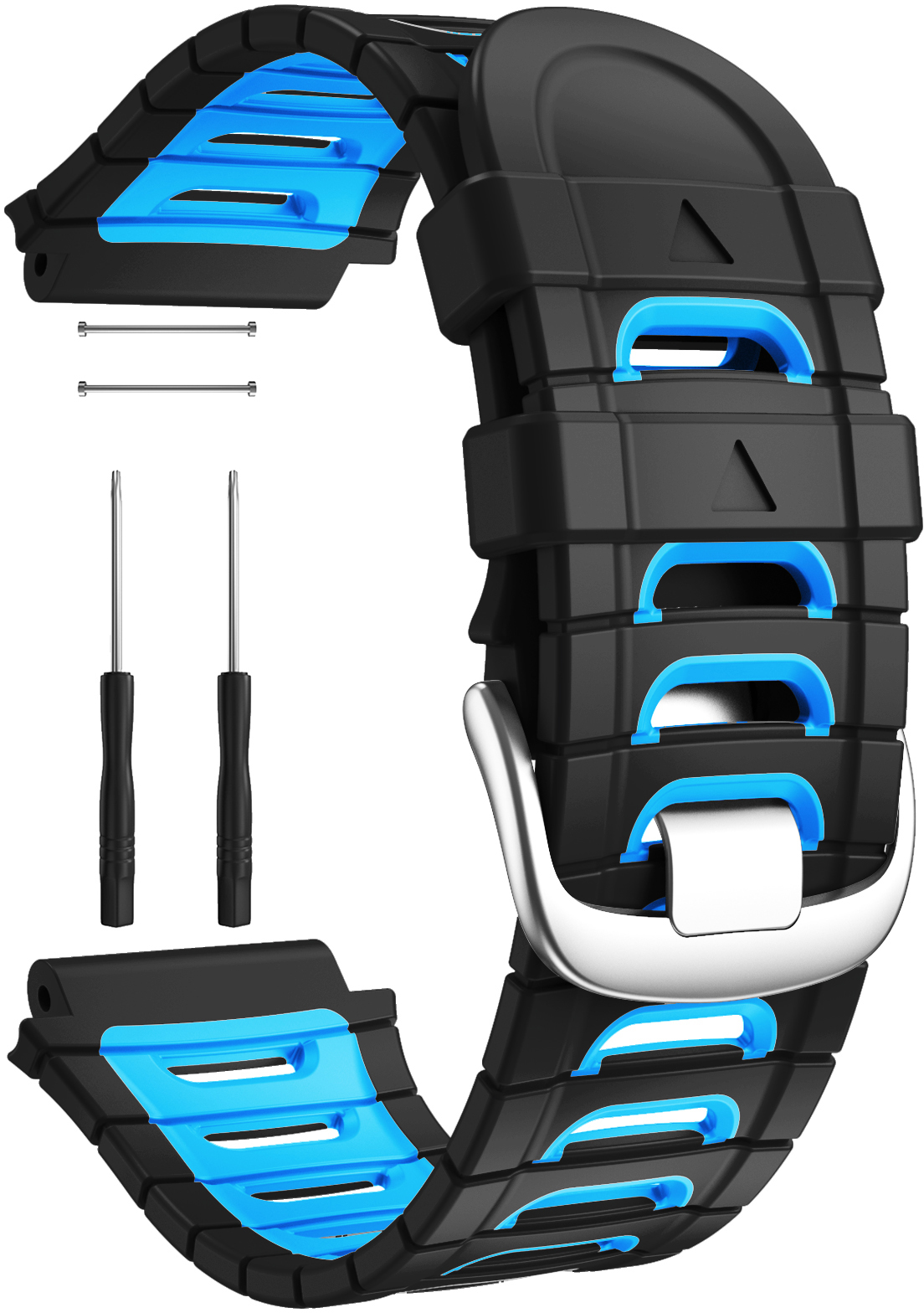ERSG-094 Zwart + Hemel Blauw Horlogeband