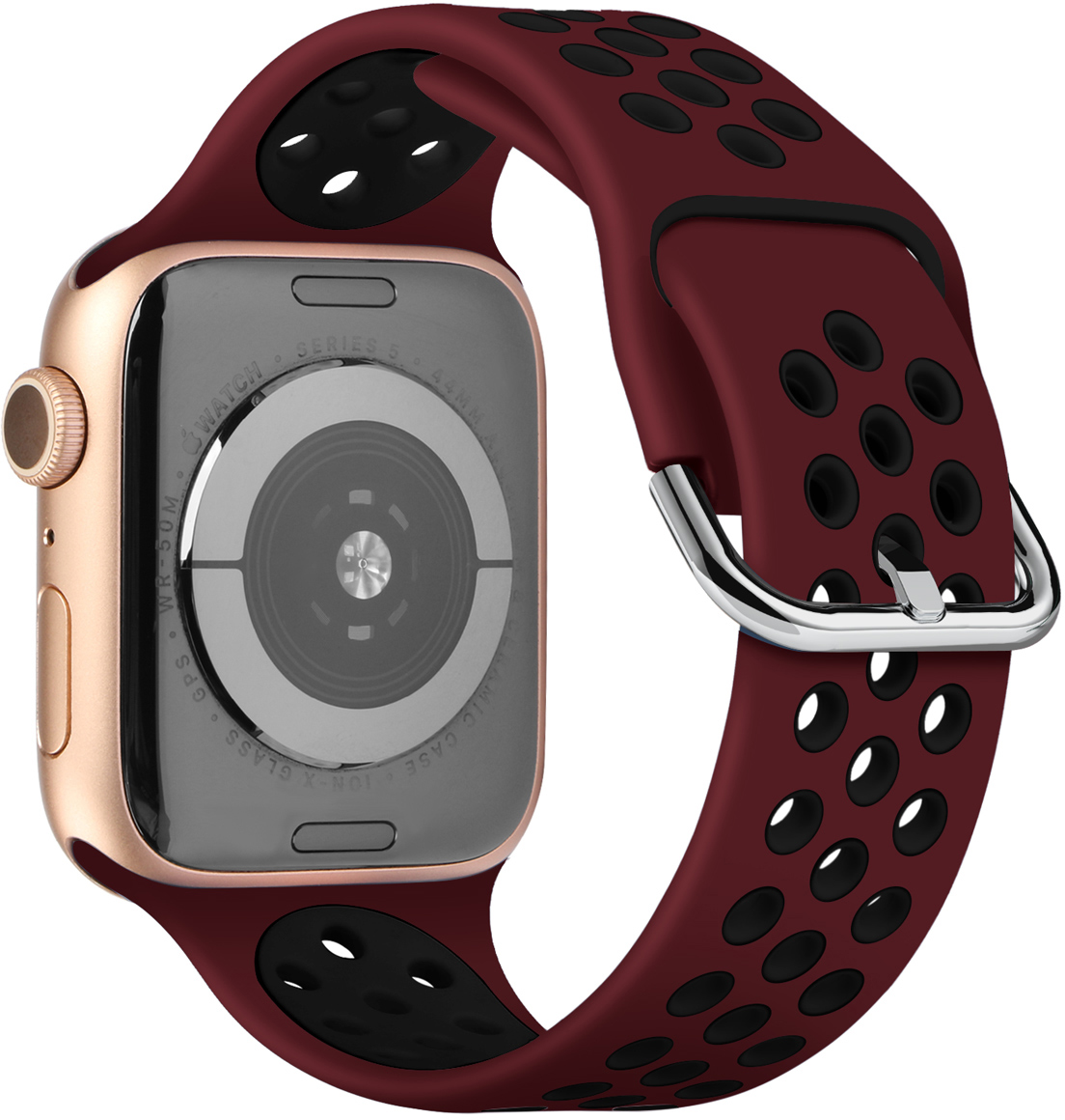 ERSSB-033 38-41MM WINE RED + BLACK (L) PASEK DO ZEGARKA