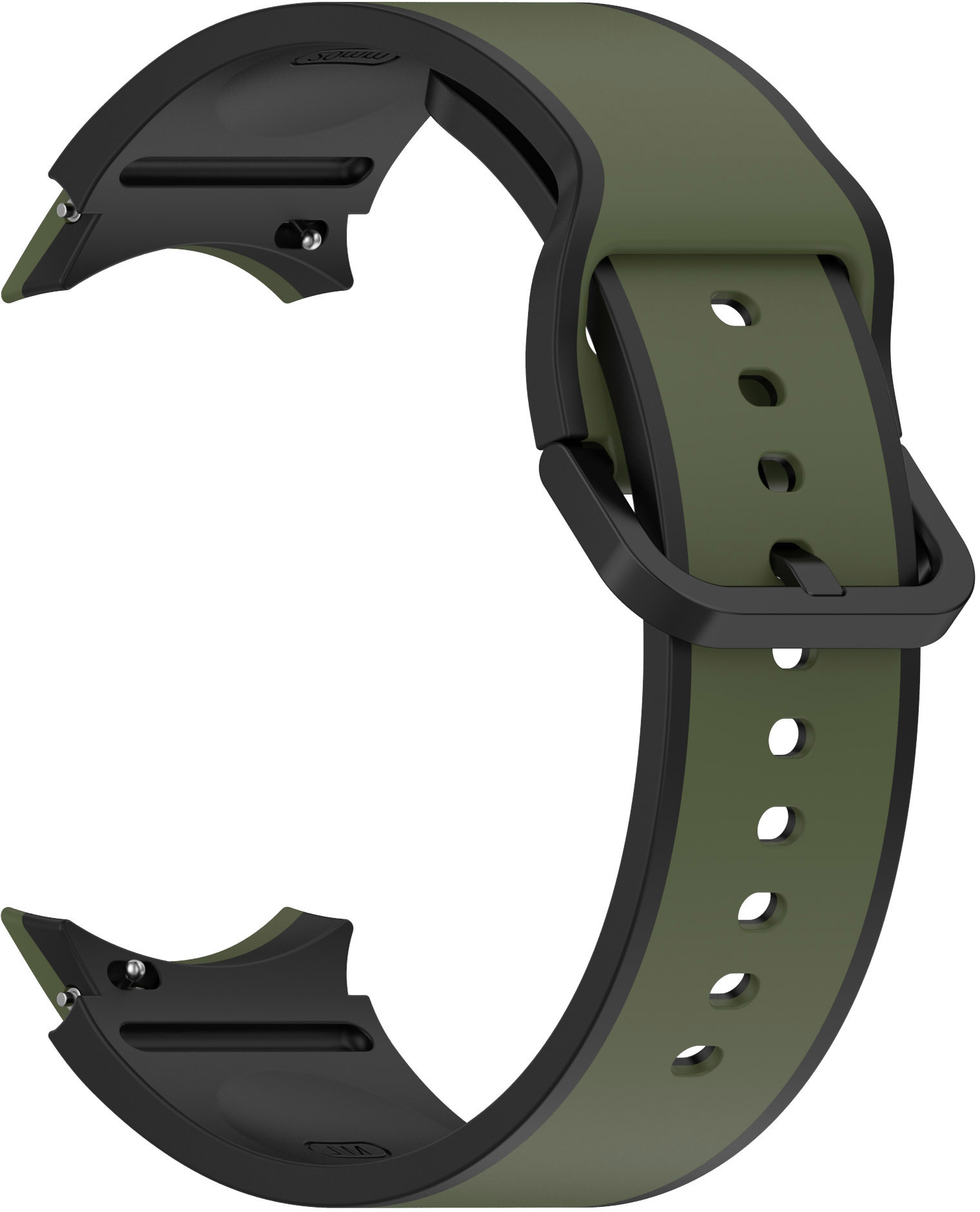 ERSGW4LB-006 Leger Groen + Zwart Horlogeband