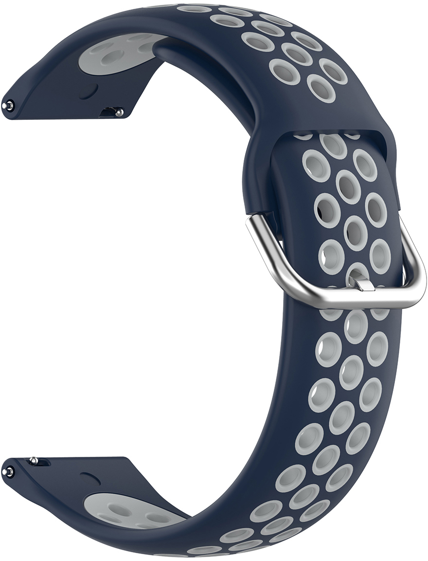 LSHHT0726-014-1 Middernacht Blauw + Grijs Horlogeband
