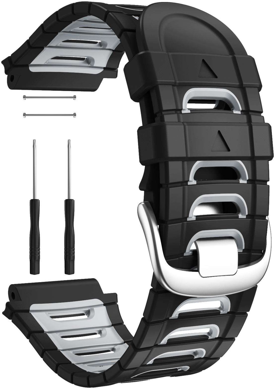 ERSG-094 Zwart + Grijs Horlogeband