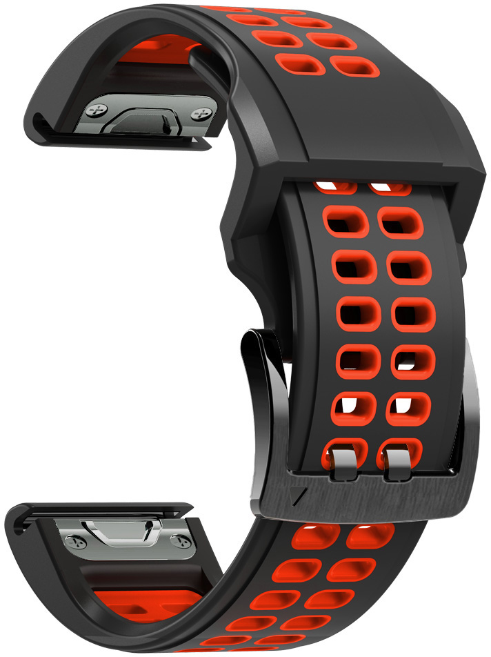 ERSQCKS-016 26MM Schwarz + Rot Uhrenarmband ERSQCKS-016 ERSQCKS-016