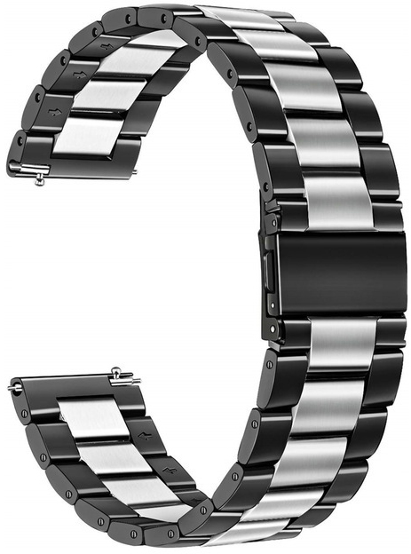 ERSSWBSS22-023 BLACK + SILVER PASEK DO ZEGARKA