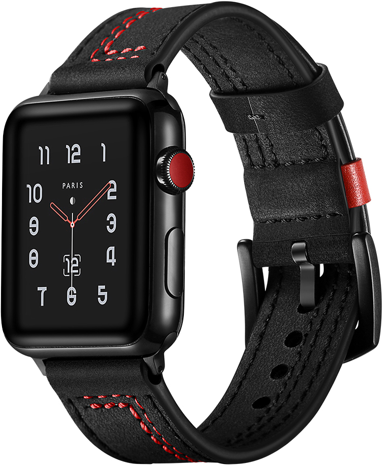ERLB-072-N 42-49MM BLACK + BLACK BUCKLE PASEK DO ZEGARKA