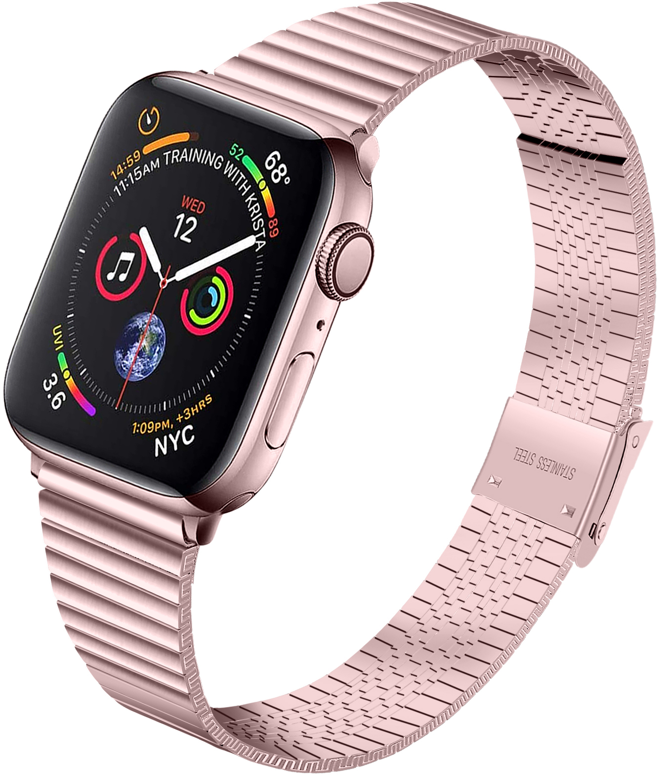 LSZHYH-040 38-42MM Růžová (růžová) Řemínek k hodinkám LSZHYH-040 LSZHYH-040