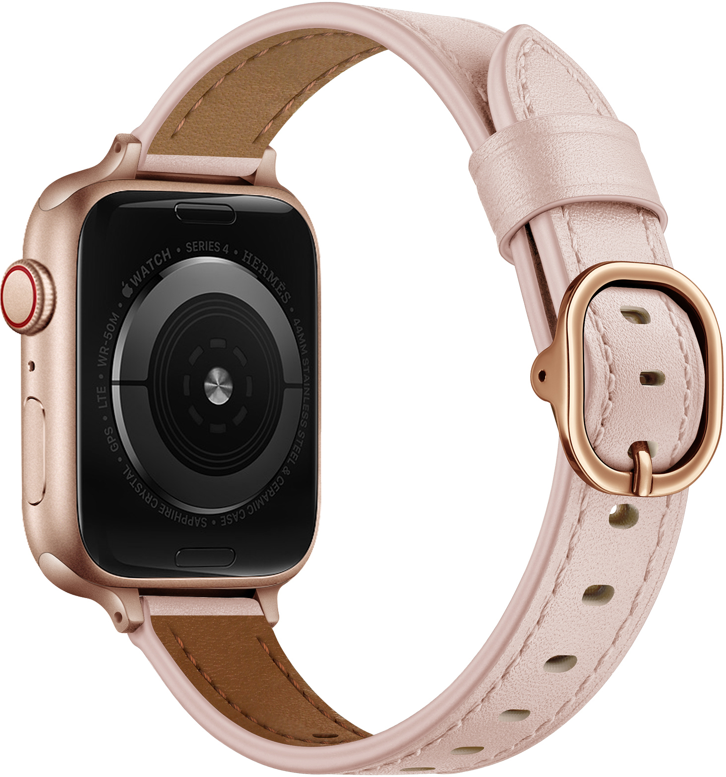 ERLB-063 38-41MM PINK + ROSE GOLD BUCKLE PASEK DO ZEGARKA