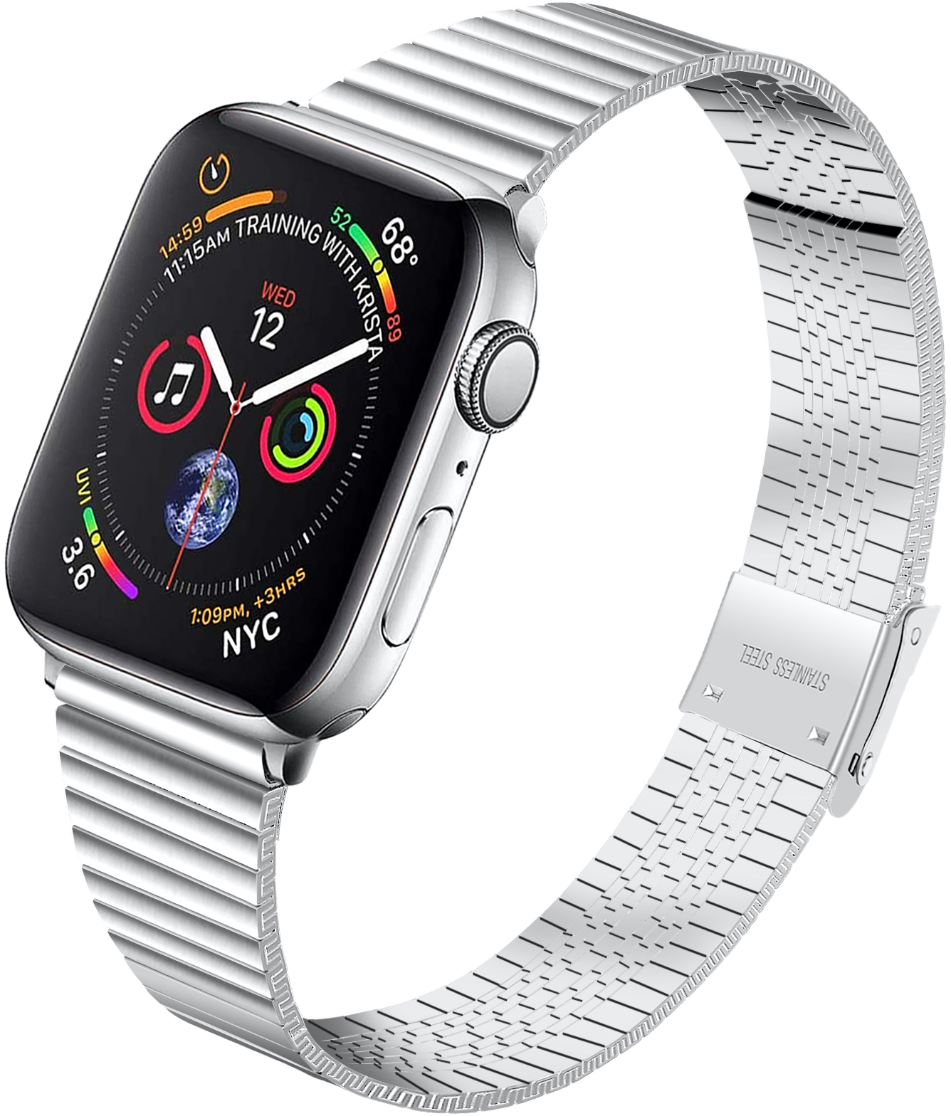 LSZHYH-040 38-42MM Strieborná Remienok na hodinky LSZHYH-040 LSZHYH-040