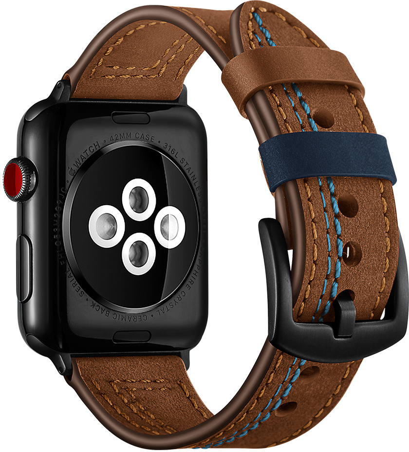 ERLB-072 42-49MM Ruda + Juoda Sagtis Laikrodžio dirželis ERLB-072 ERLB-072