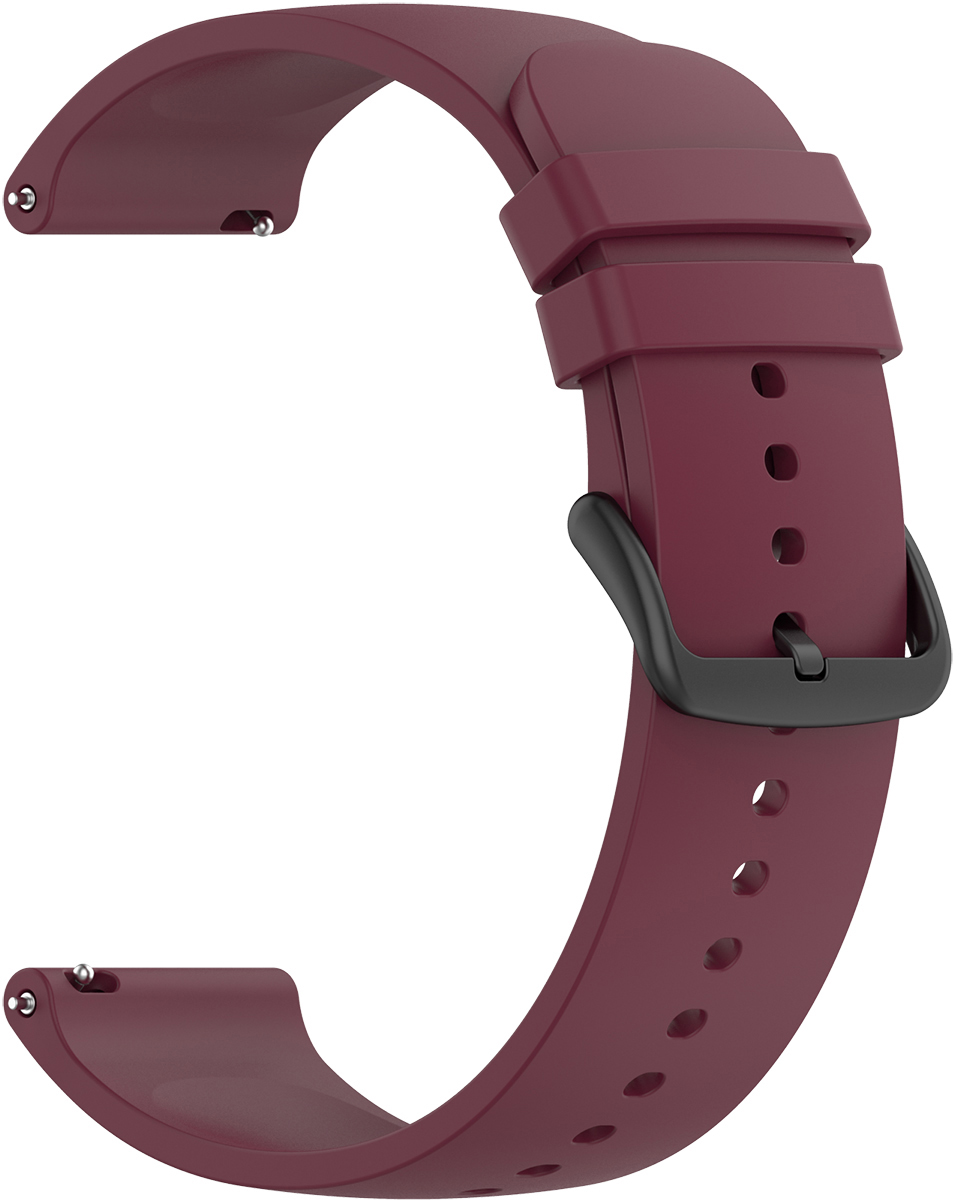 LSMM-048 WINE RED + BLACK BUCKLE PASEK DO ZEGARKA