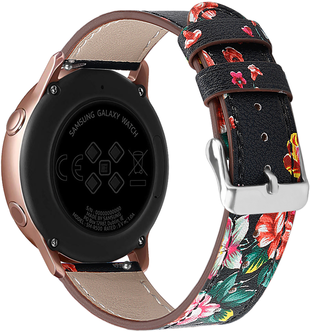 ERSWBL20-004 Röd Blommönster Klockarmband