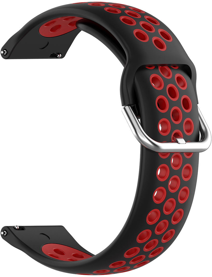 LSHHT0726-014-1 Zwart + Rood Horlogeband