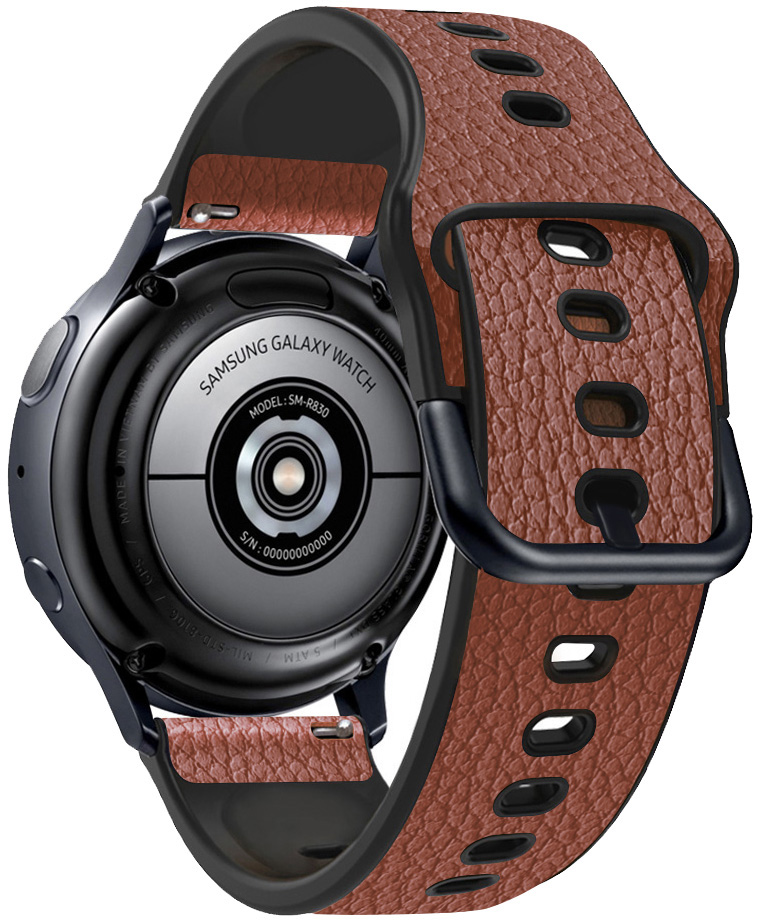 ERSGW4LB-005 Bruin + Zwart Horlogeband