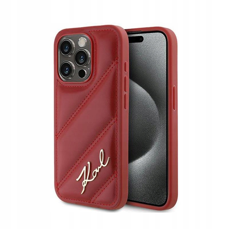 Etui do iPhone 15 Pro Karl Lagerfeld Diagonal Quilted Script Case