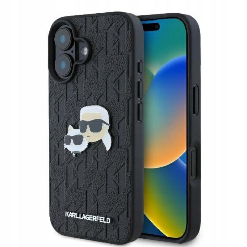 Etui do iPhone 16 Plus Karl Lagerfeld Monogram Karl & Chaoupette Case