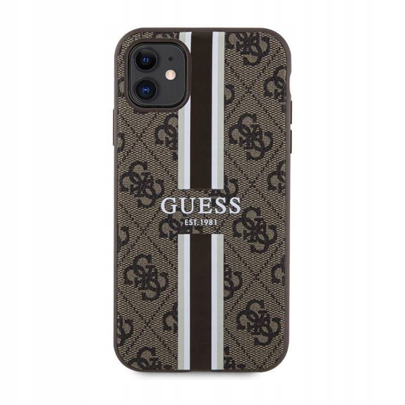Etui do iPhone 11 Guess 4G Printed Stripes MagSafe