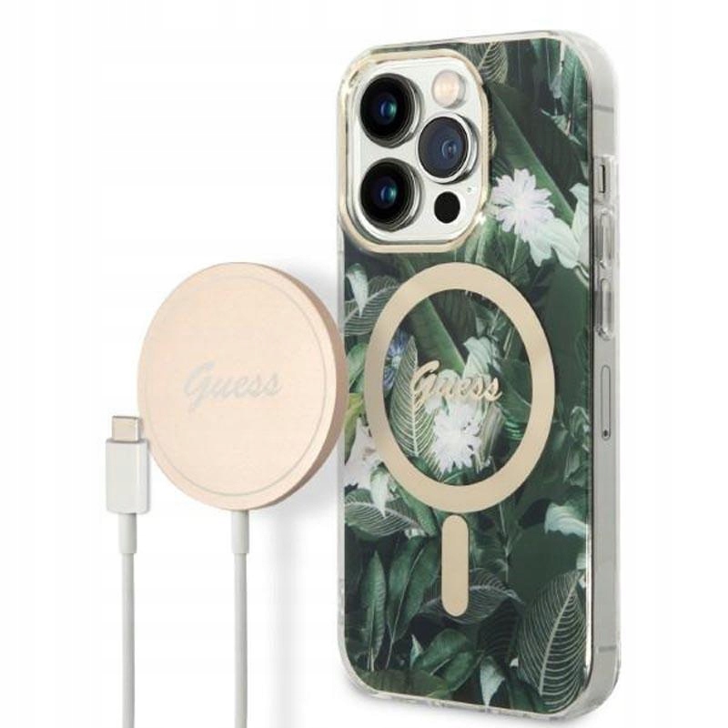 Zestaw Etui + Ładowarka MagSafe do iPhone 14 Pro Guess Bundle Pack