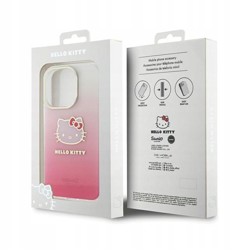 Etui do iPhone 15 Pro Max Hello Kitty IML Gradient Case Cover Plecki Różowe