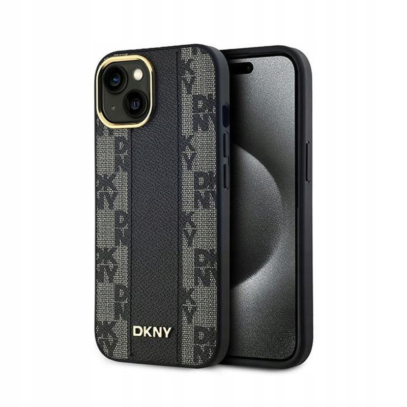 Etui do iPhone 15 Plus / 14 Plus DKNY Leather Checkered Mono MagSafe