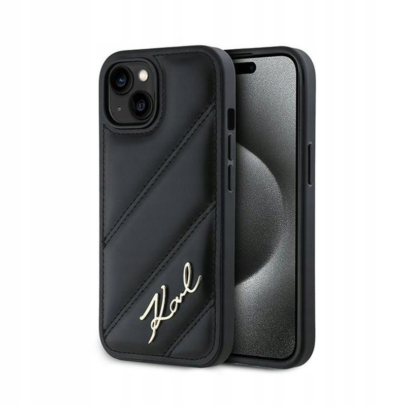 Etui do iPhone 15 / 14 / 13 Karl Lagerfeld Diagonal Quilted Script Case