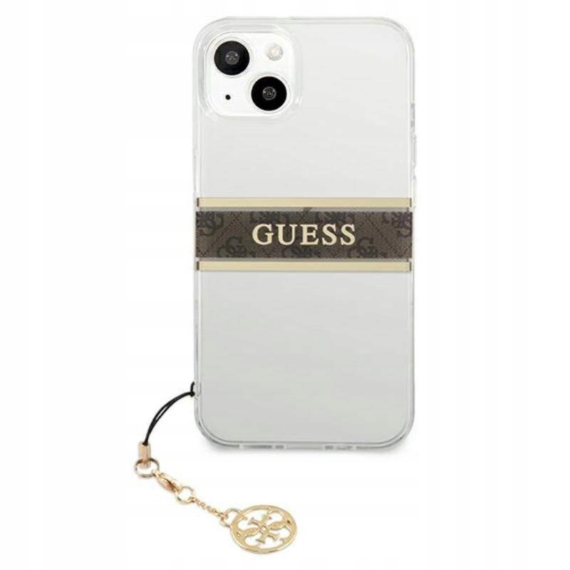 Etui do iPhone 13 Mini Guess 4G Stripe Brown Case