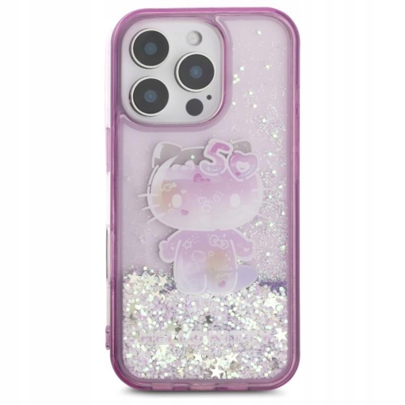 Etui do iPhone 16 Pro Max Hello Kitty Liquid Glitter 50TH Anniversary Case