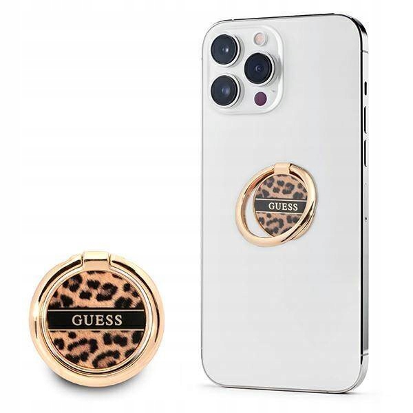 Guess Ring stand brąz Leopard kółko do smartfonu