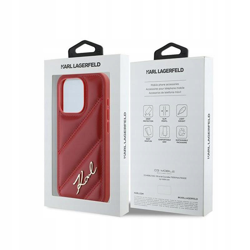 Etui do iPhone 15 Pro Karl Lagerfeld Diagonal Quilted Script Case