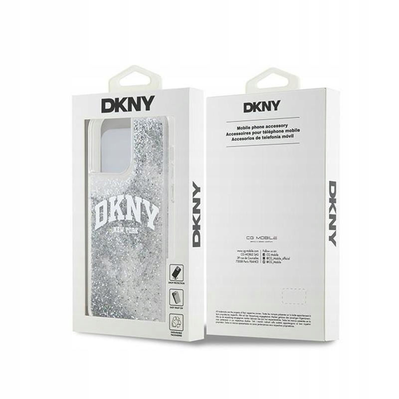 Etui do iPhone 15 Pro Max DKNY Liquid Glitter Case Cover Plecki Białe