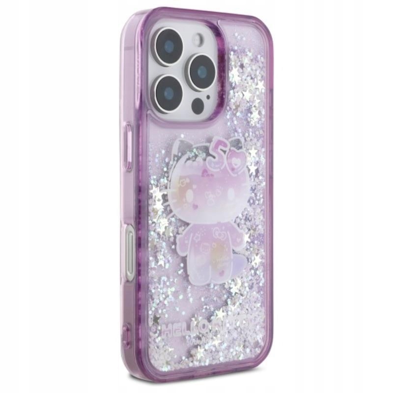 Etui do iPhone 16 Pro Max Hello Kitty Liquid Glitter 50TH Anniversary Case