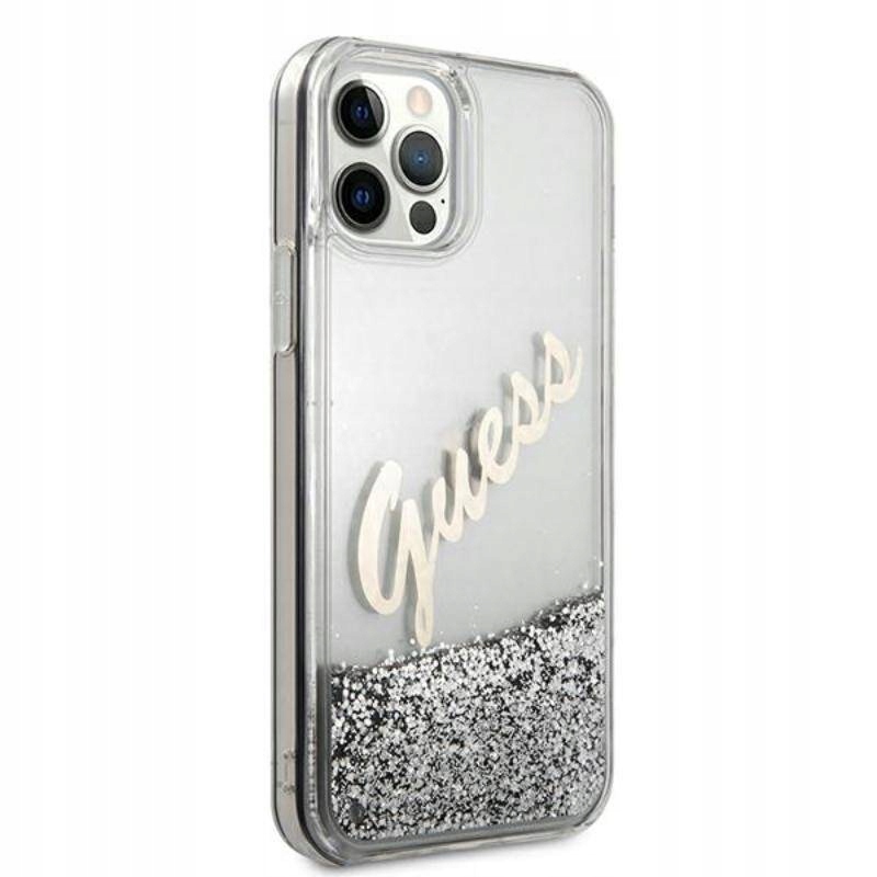 Guess Hardcase do iPhone 12 Pro Max srebrny/silver