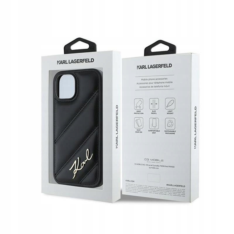 Etui do iPhone 15 / 14 / 13 Karl Lagerfeld Diagonal Quilted Script Case