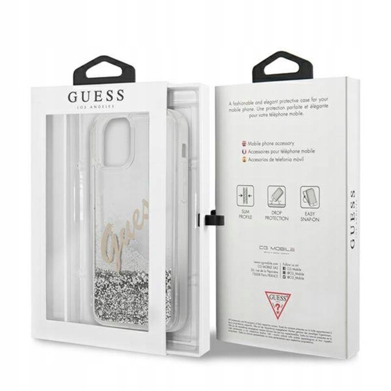 Guess Hardcase do iPhone 12 Pro Max srebrny/silver