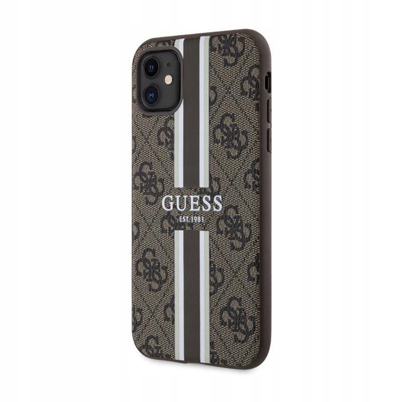Etui do iPhone 11 Guess 4G Printed Stripes MagSafe