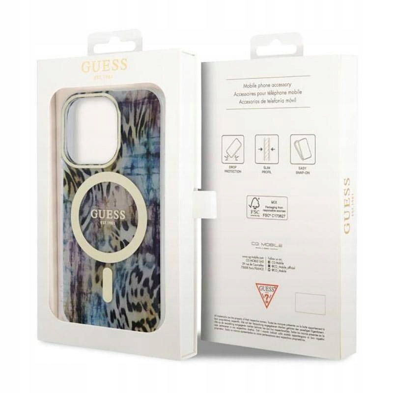 Etui do iPhone 14 Pro Guess Leopard MagSafe Case