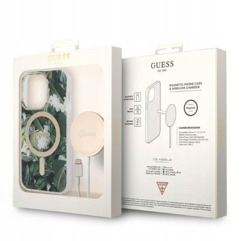 Zestaw Etui + Ładowarka MagSafe do iPhone 14 Pro Guess Bundle Pack