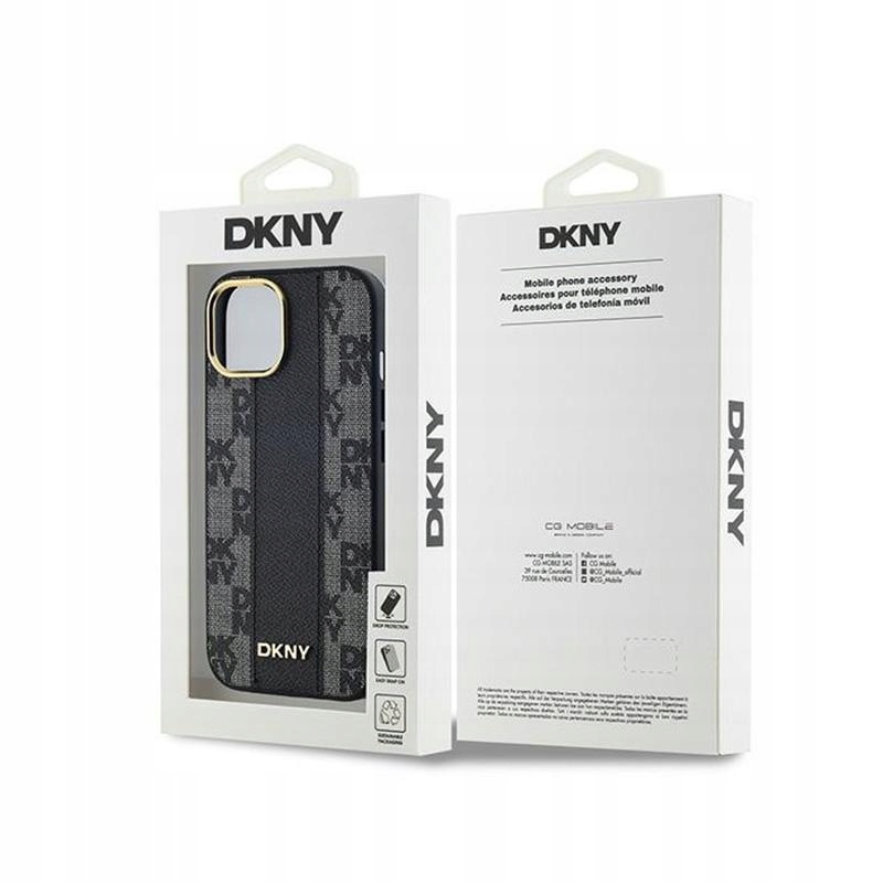 Etui do iPhone 15 Plus / 14 Plus DKNY Leather Checkered Mono MagSafe