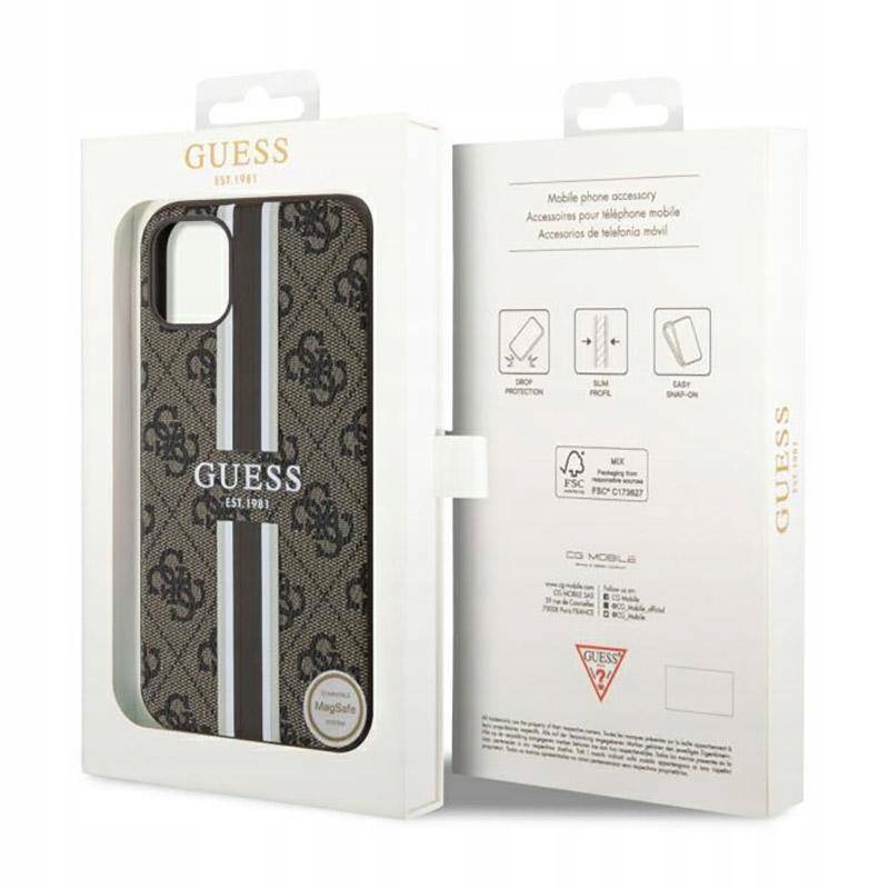 Etui do iPhone 11 Guess 4G Printed Stripes MagSafe