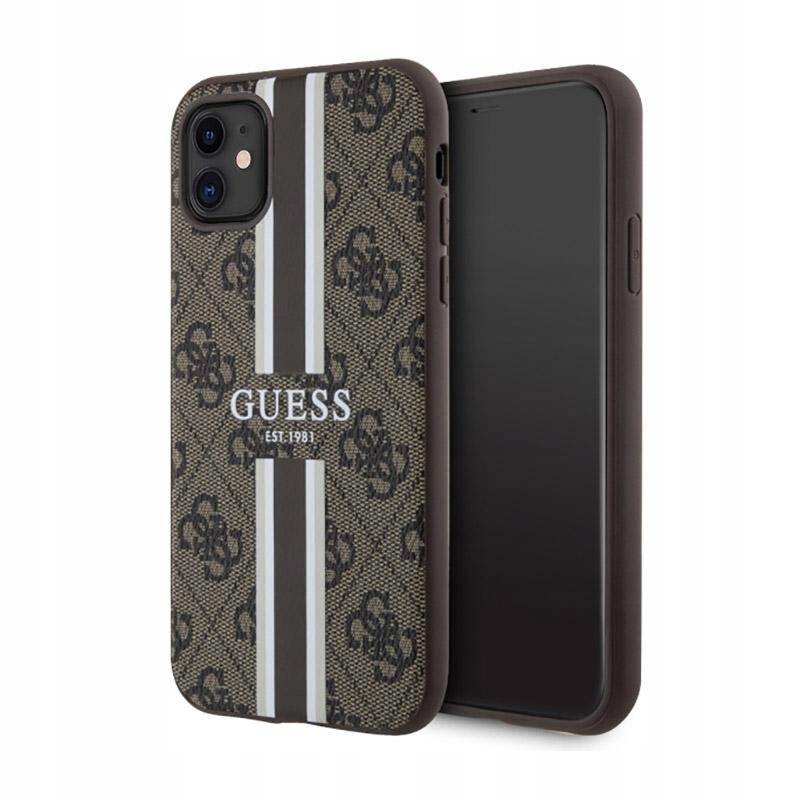 Etui do iPhone 11 Guess 4G Printed Stripes MagSafe