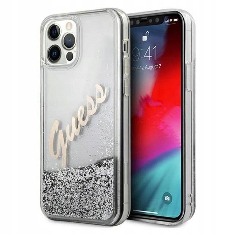 Guess Hardcase do iPhone 12 Pro Max srebrny/silver